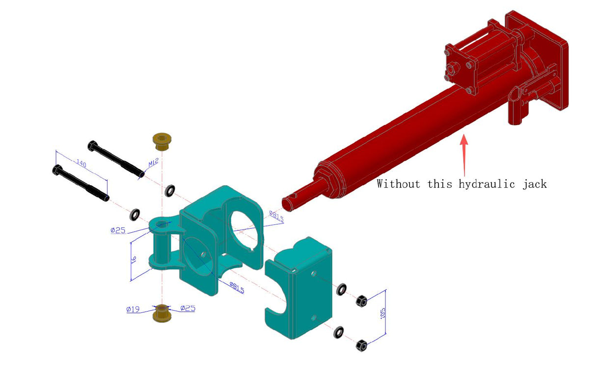 Air/Hydraulic Ram Mount Clamp for TB-3 Tube Bender