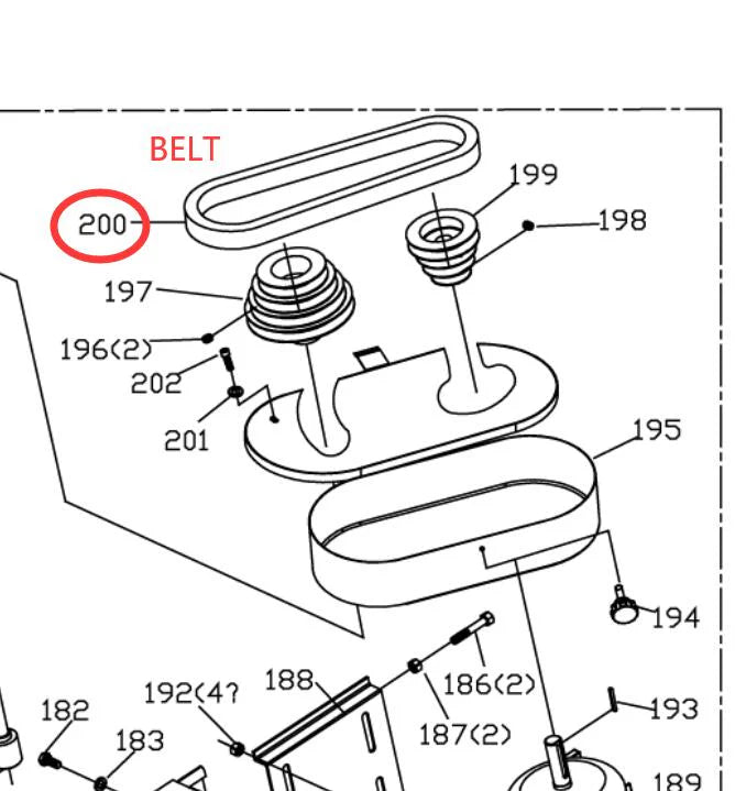 Spare part#200 Belt for BS-712N saw