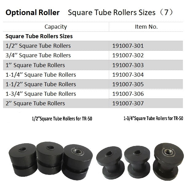 Matrices à rouleaux pour tubes carrés TR50
