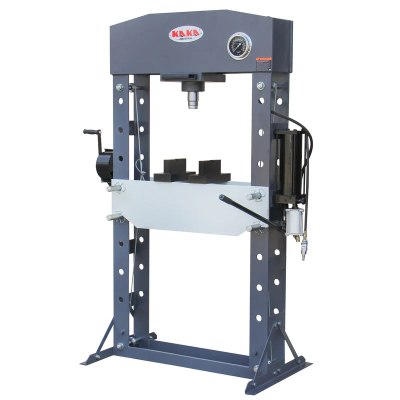 KAKA INDUSTRIAL HP-50P Air/Hand Operated H-Frame Press,Air/Hydraulic Shop Press,50 ton Frame Capacity, 7 in Stroke