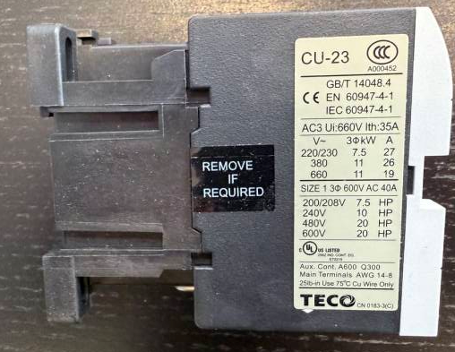 Spare part - TECO CU23 Contactor for EB-9816 Magnetic brake