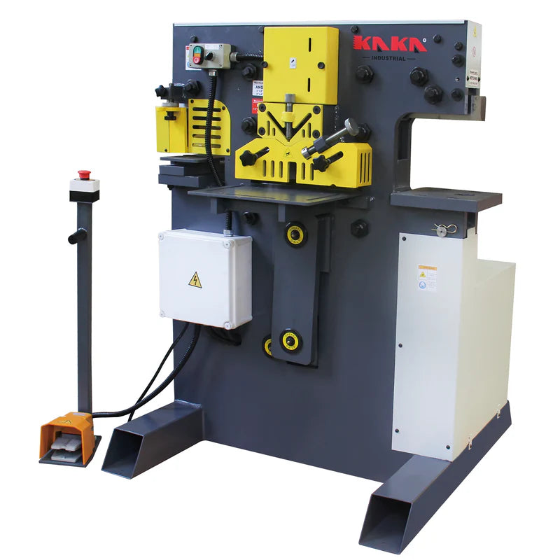 Kaka Industrial M60, 60 Ton multi-function Metal Ironworker Punch Shear Notcher Brake (220V-60HZ-3 phase)