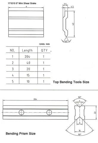 Combinaison manuelle de mini cisaillement/frein de 8 pouces, machine de cisaillement de freins de tôle