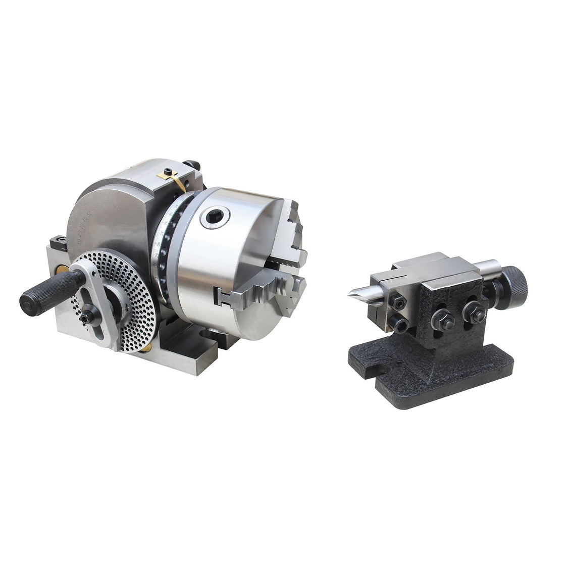 KAKA INDUSTRIAL Semi-Universal Dividing Head Sets BS-0 Dividing Head Set 5",with 5" Chuck, Tailstock, Dividing Plates, 3-jaw Chuck Semi Universal Milling Set