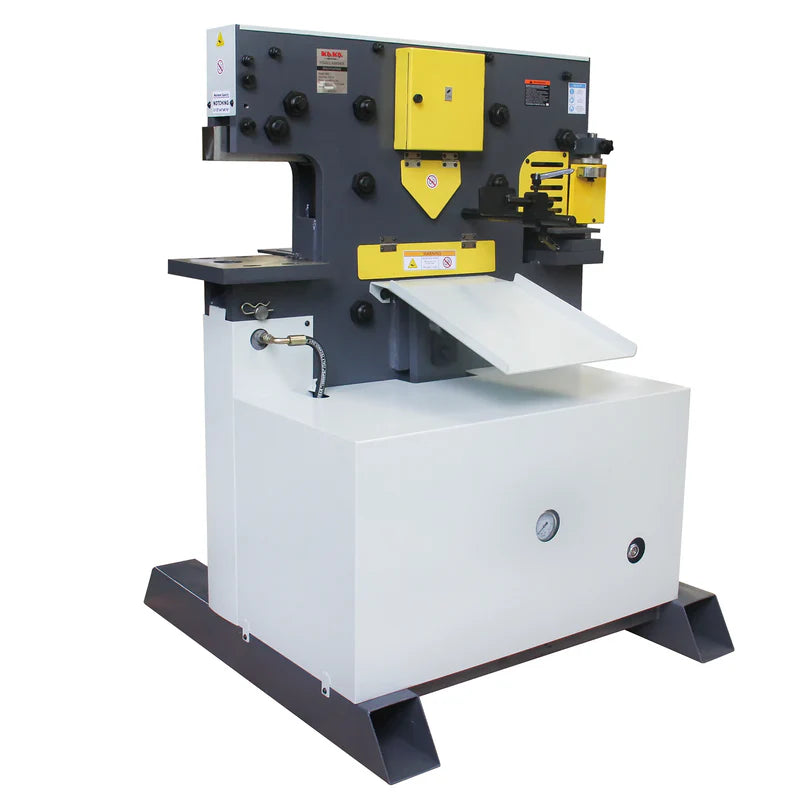 Kaka Industrial M60, 60 Ton multi-function Metal Ironworker Punch Shear Notcher Brake (220V-60HZ-3 phase)