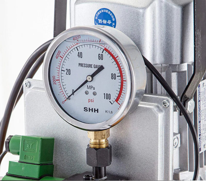 Kaka Indsutrial ZCB-700D 10000 PSI Hydraulic Electric Pump 750W Single Acting 110V Solenoid Pedal 7L Hydraulic Power Pack Cylinder