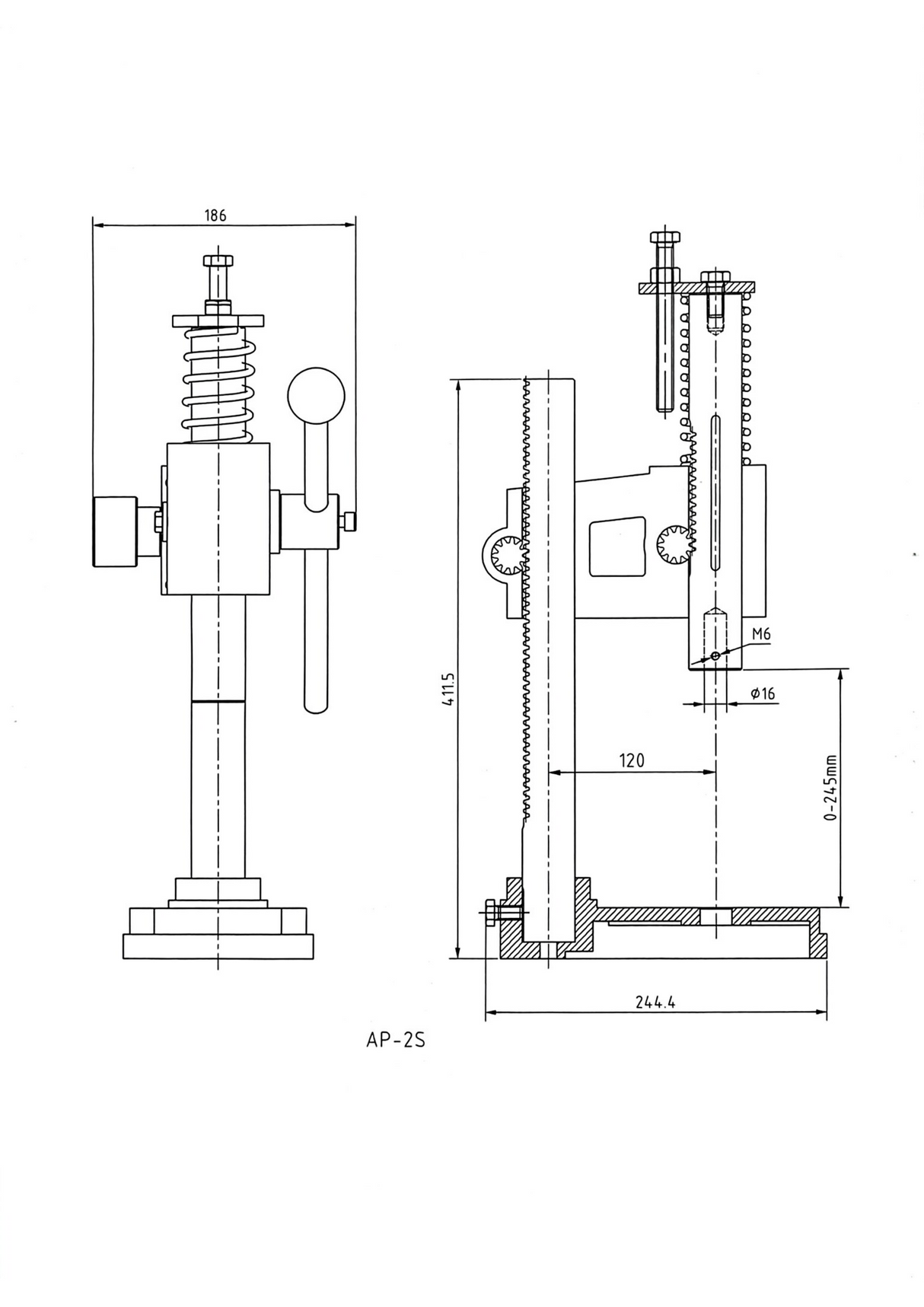 AP-2S, 2 Ton Arbor Press – Adjustable Height Bench Press for Jewelry & Precision Work