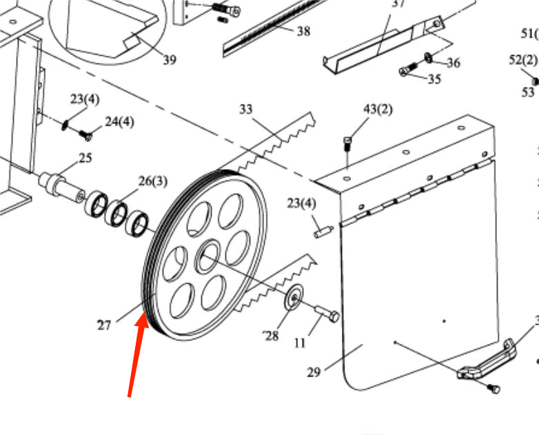 Part# 27 Driven wheel for BS-1018R