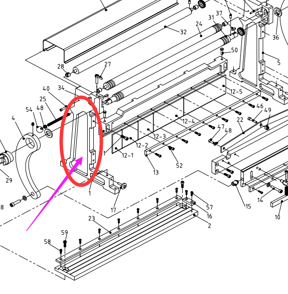 Part #171001-1 Left frame for 171001 3-IN-1/12