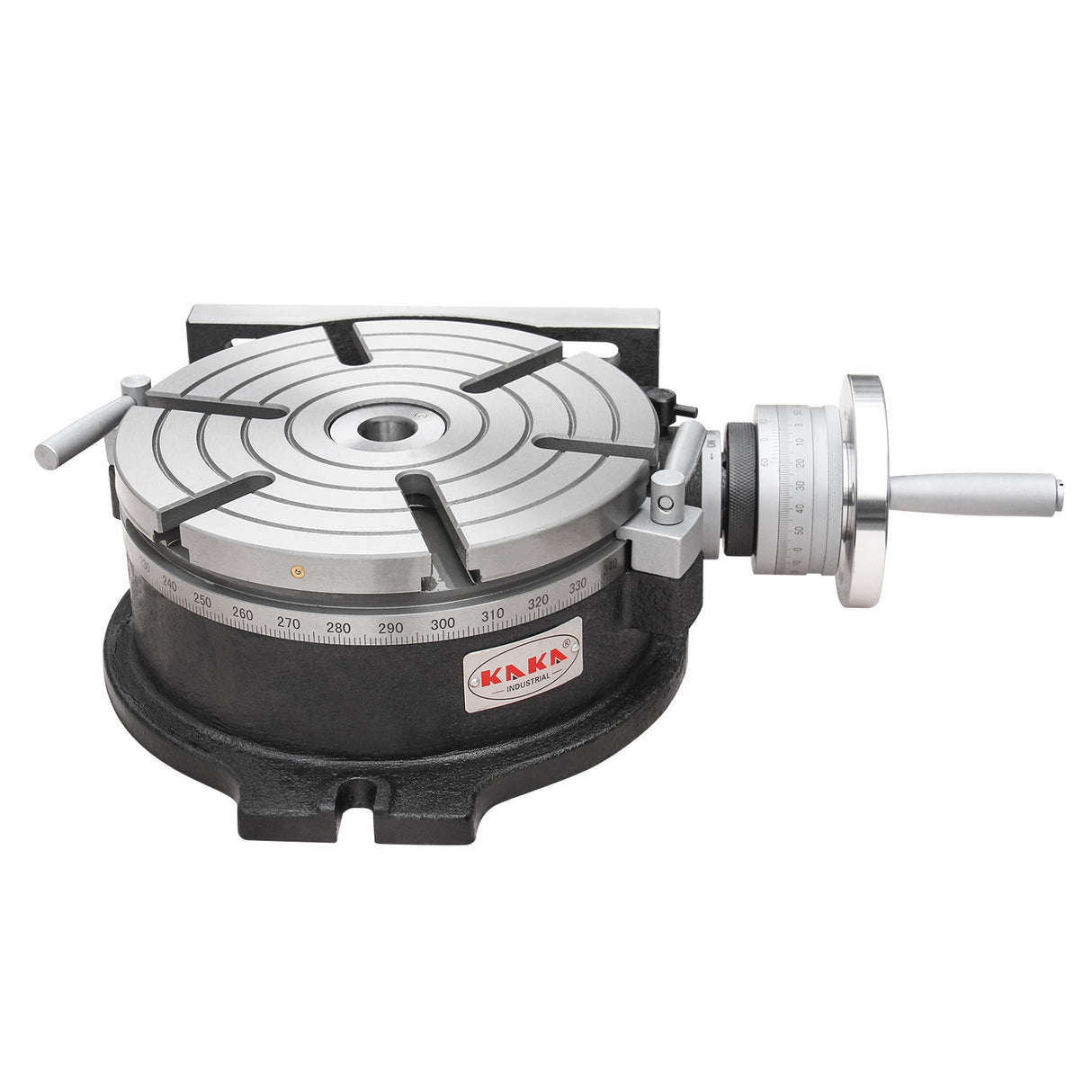 Kaka Industrial HV-10, 10”Horizontal Vertical Rotary Table TSL Vertical & Horizontal MT3 Center Sleeve Rotary Table 6 slot Precision Milling Table 360 Degrees Precision Rotary Table