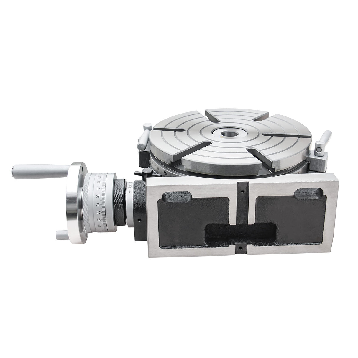 Kaka Industrial HV-10, 10”Horizontal Vertical Rotary Table TSL Vertical & Horizontal MT3 Center Sleeve Rotary Table 6 slot Precision Milling Table 360 Degrees Precision Rotary Table