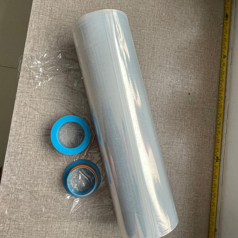 4 Rolls Stretch Film 20" x 1,312 ft x 100 Gauge Clear Pallet Wrap with Handle Holder
