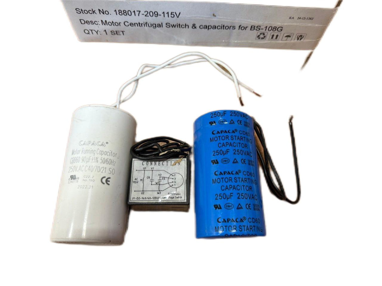 Spare parts  Motor Centrifugal Switch & capacitors for BS-108G