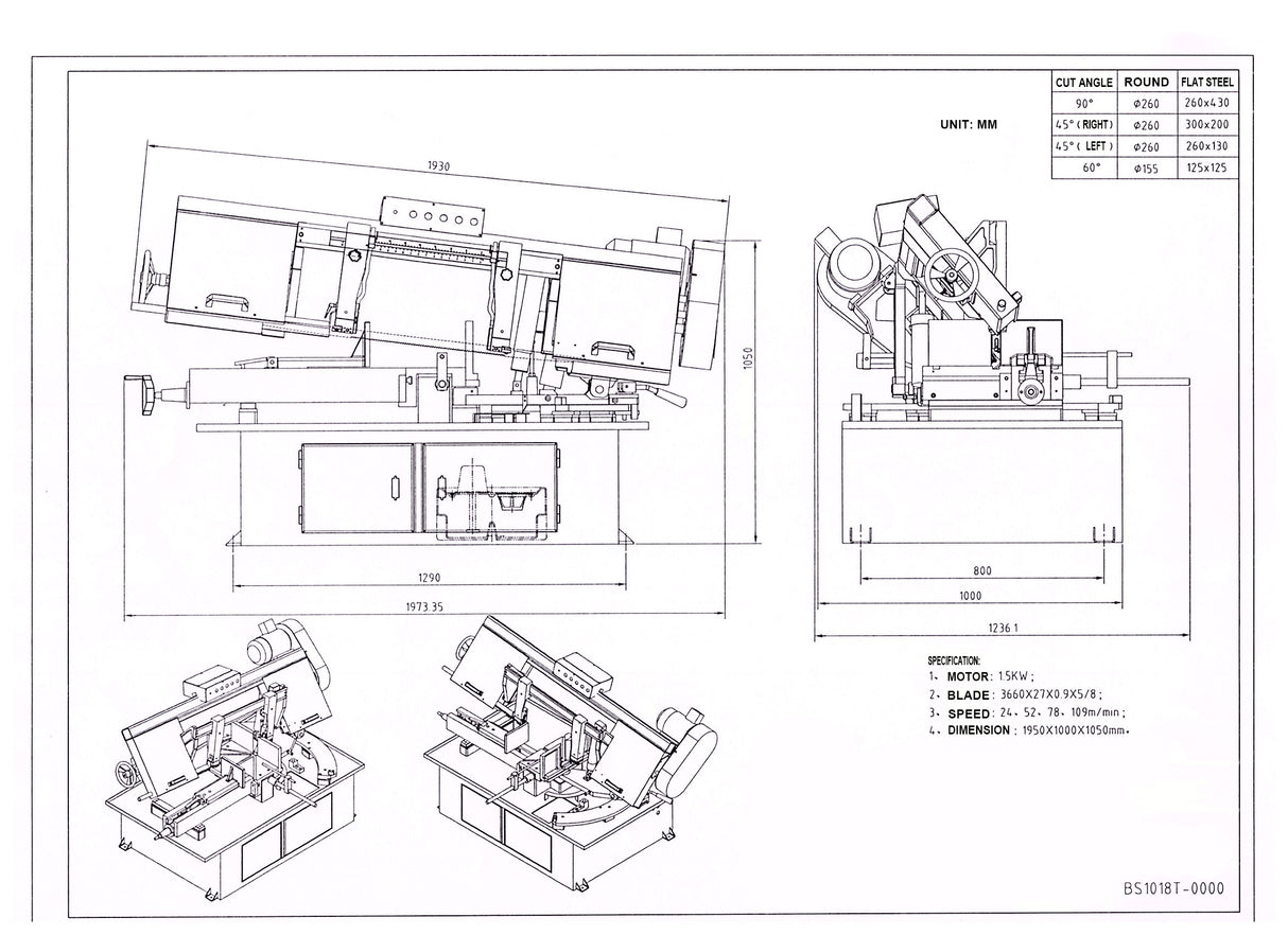 (PRÉCOMMANDE) KAKA Industrial BS-1018T Scie à ruban pour métal 10 "220V-60HZ-1PH