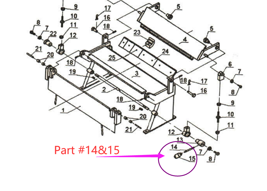 Replacement handle for W-1220/W-1220A/W-2420/W-2420A/W-2416Z Bending brake