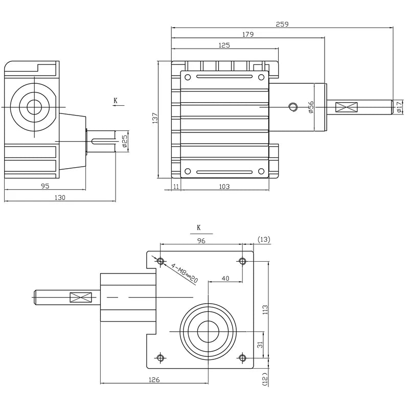 Spare part #152  Reduction gear assembly  for BS-712N/BS-712R Metal Cutting Band Saw