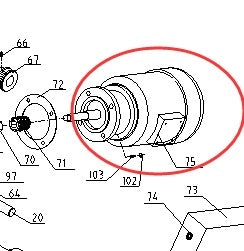 Part #75 Motor for CS-9 Circular Saw