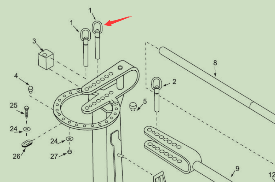 Parts#1 Long Hitch Pin for YP-38/YP-9