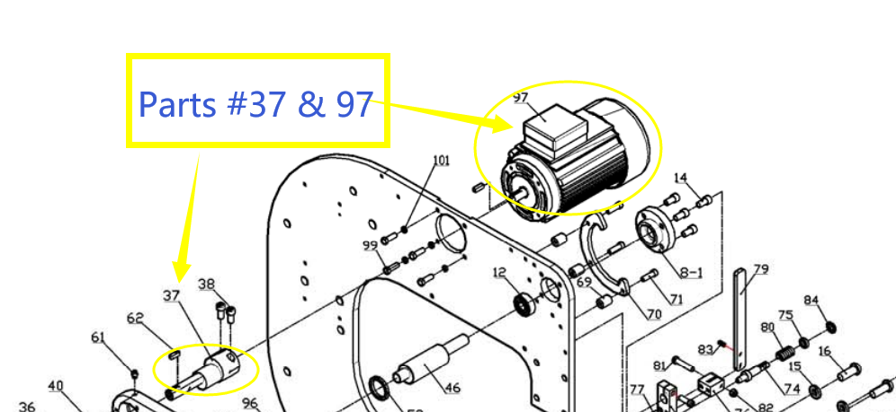 Spare parts  Eccentric shaft & Motor for PH-20D Power Hammer