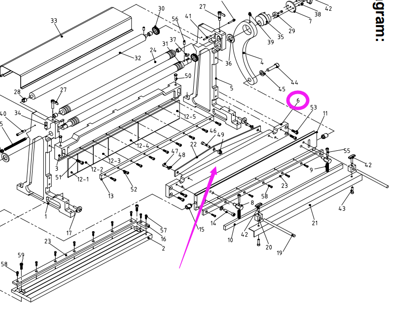 Part #171001-6 Shear Frame for 171001 3-IN-1/12