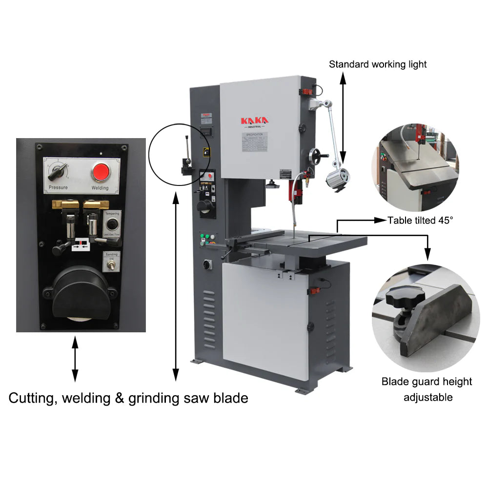 Kaka Industrial VS-1611 Variable Speed Vertical Band Saw (220V-60HZ-1PH)