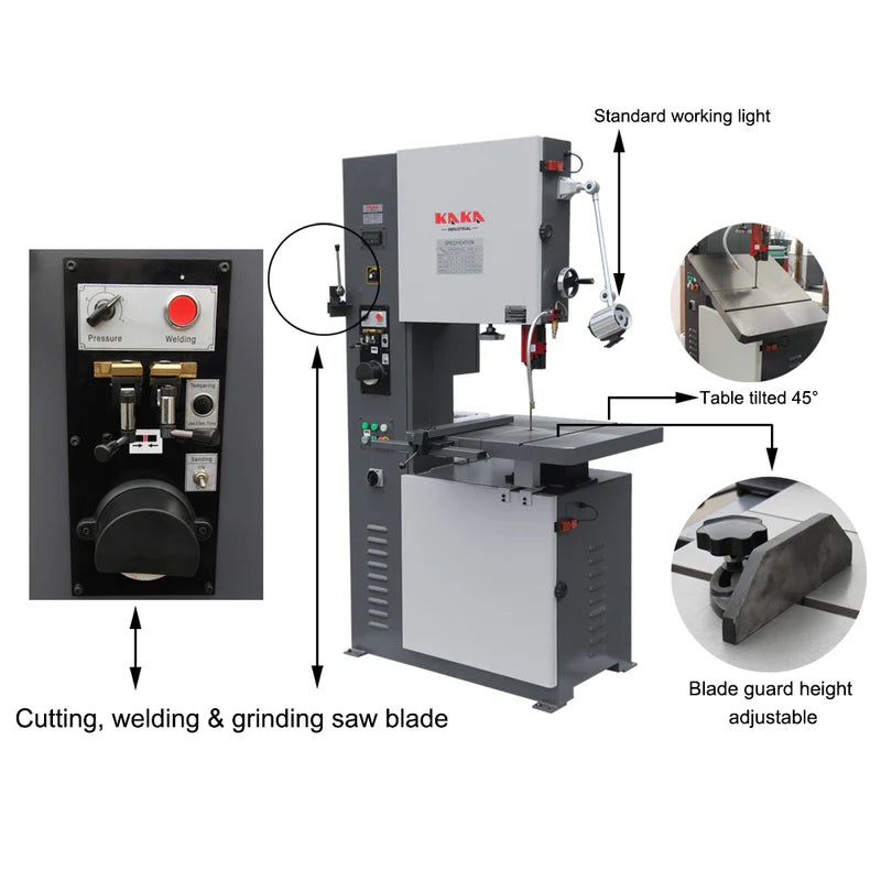 Kaka industrial VS-2313 Variable Speed Vertical Band Saw (220V-60HZ-1PH)