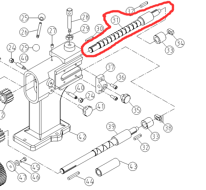 Part#31 Upper shaft for ETB-12