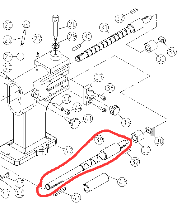 Part#39 Upper shaft for ETB-12