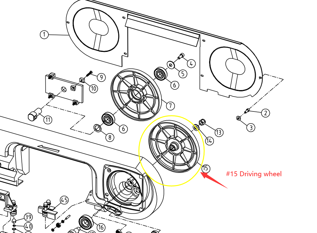 Part #15 driving wheel for BS-6 saw