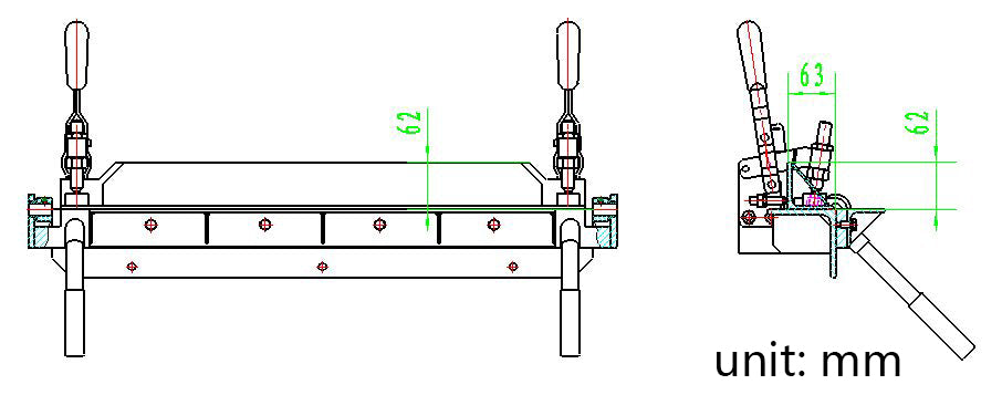W-2418 24" 18 Gauge Sheet Metal Bending Brake