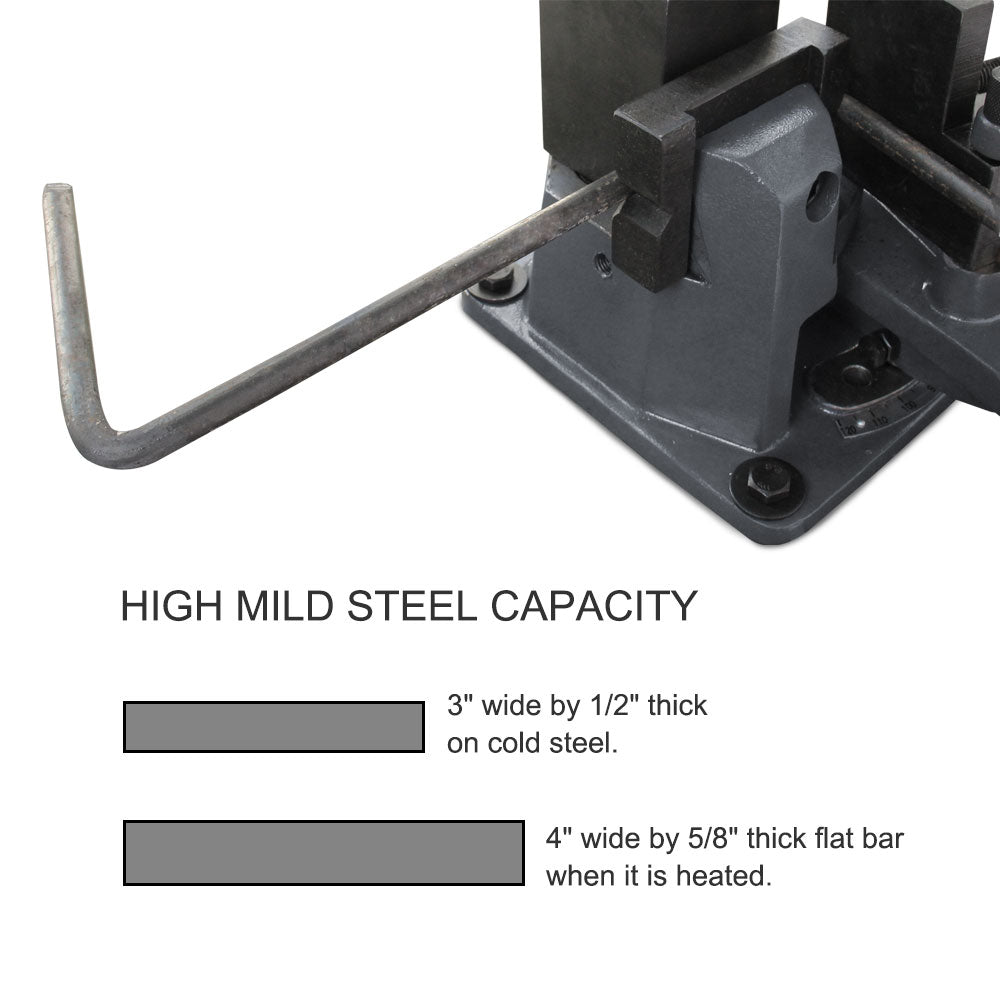 UB100 Universal Bender, High Capacity Cast-Iron Hot & Cold Metal Bar Bender