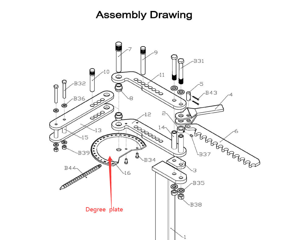 Plaque de degré pour TB-3