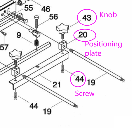 Parts #43&44& 20 for 171003 30" combination