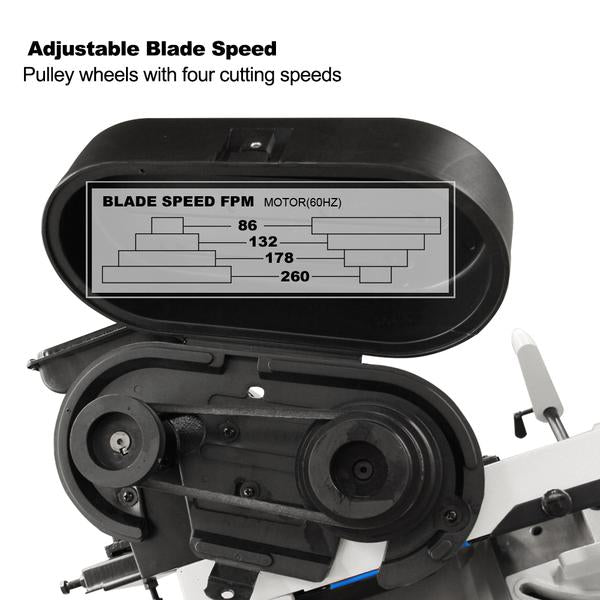 BS-712R 7" Metal Cutting Band Saw Machinery (115V&230V/60HZ/1PH,Prewired 115V)