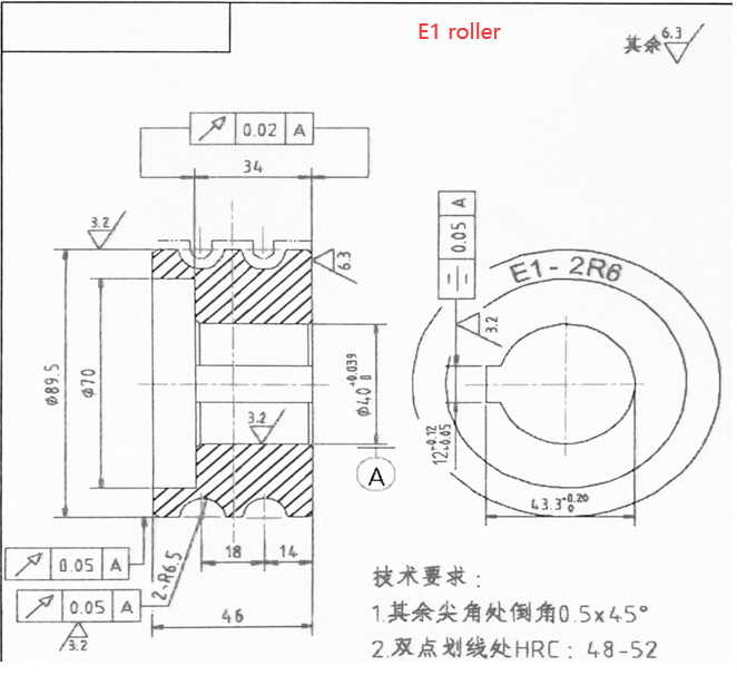 Matrices en option pour rouleau à billes 173803 ETB-25