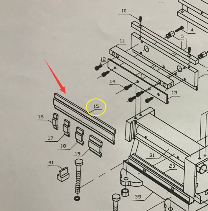 Pièces de rechange - 171010 Doigts de pliage Mini Shear Brake 8"