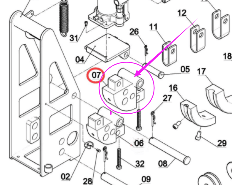 Replacement parts #7 for 175005 HB-8 bender