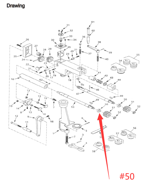 Part #50 spacer for 173205 RM-08 bead roller