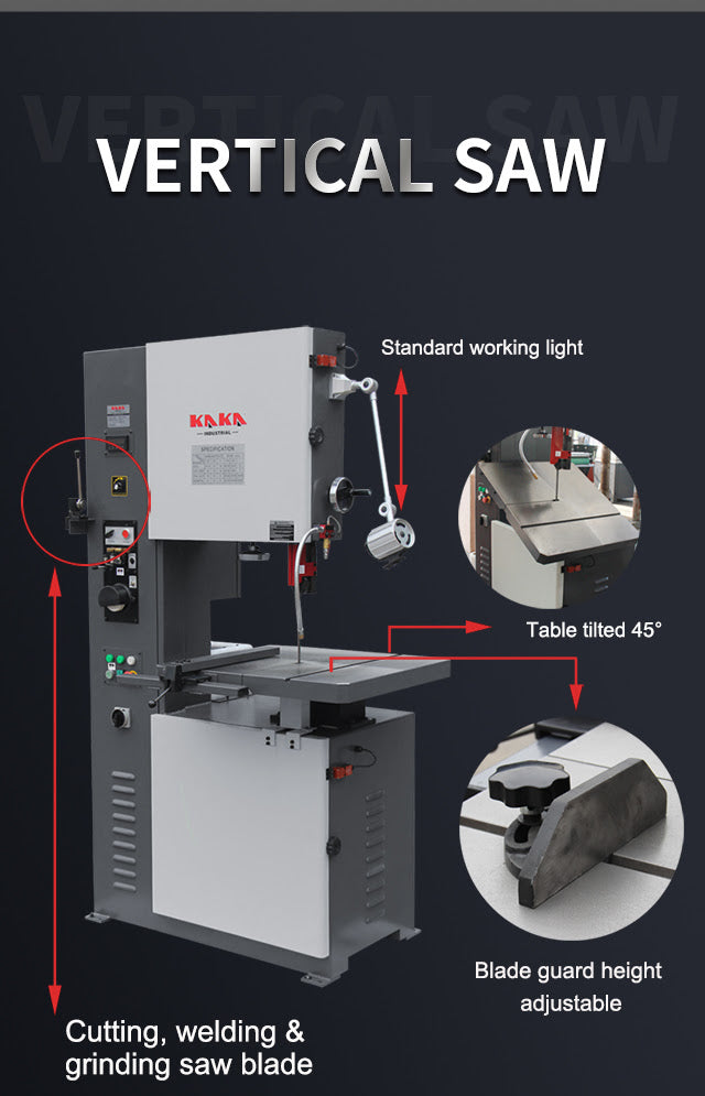Kaka industrial VS-2012 Variable Speed Vertical Band Saw (220V-60HZ-1PH)