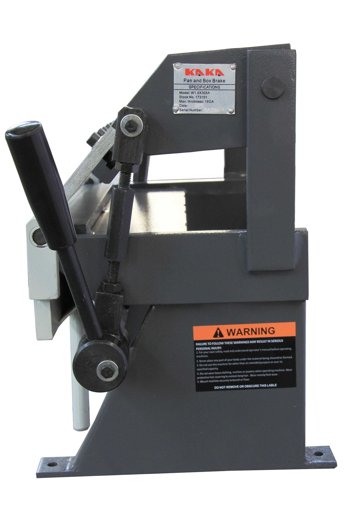 12" 20 Gauge Pan et Box Frein W-1220A