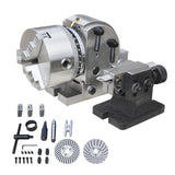 KAKA INDUSTRIAL Semi-Universal Dividing Head Sets BS-0 Dividing Head Set 5",with 5" Chuck, Tailstock, Dividing Plates, 3-jaw Chuck Semi Universal Milling Set