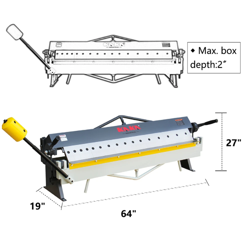 Kaka Industrial W-4816Z  48" 16 Gauge Pan and Box Brake + D type stand