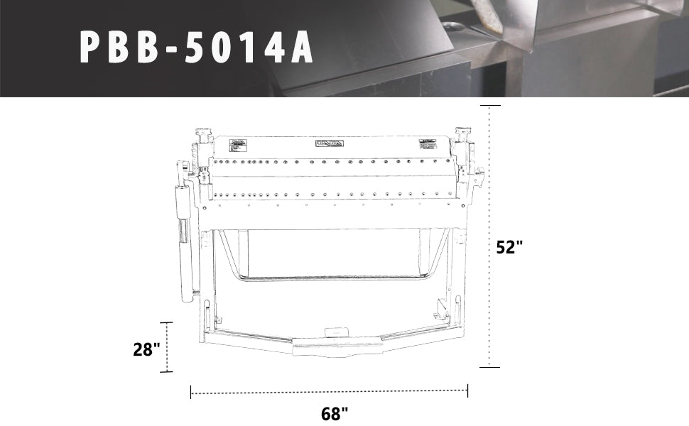 KAKA Industrial PBB-5014A 50-Inch Pan and Box Brake With Foot Clamp, Sheet Metal Folding Machine