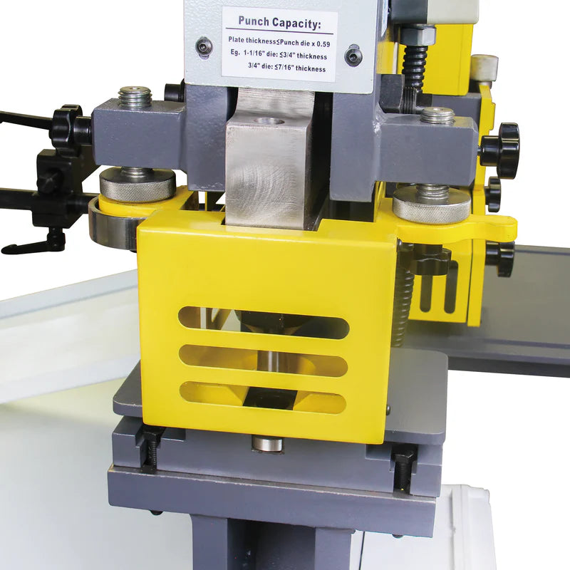 Kaka Industrial M60, 60 Ton multi-function Metal Ironworker Punch Shear Notcher Brake (220V-60HZ-3 phase)