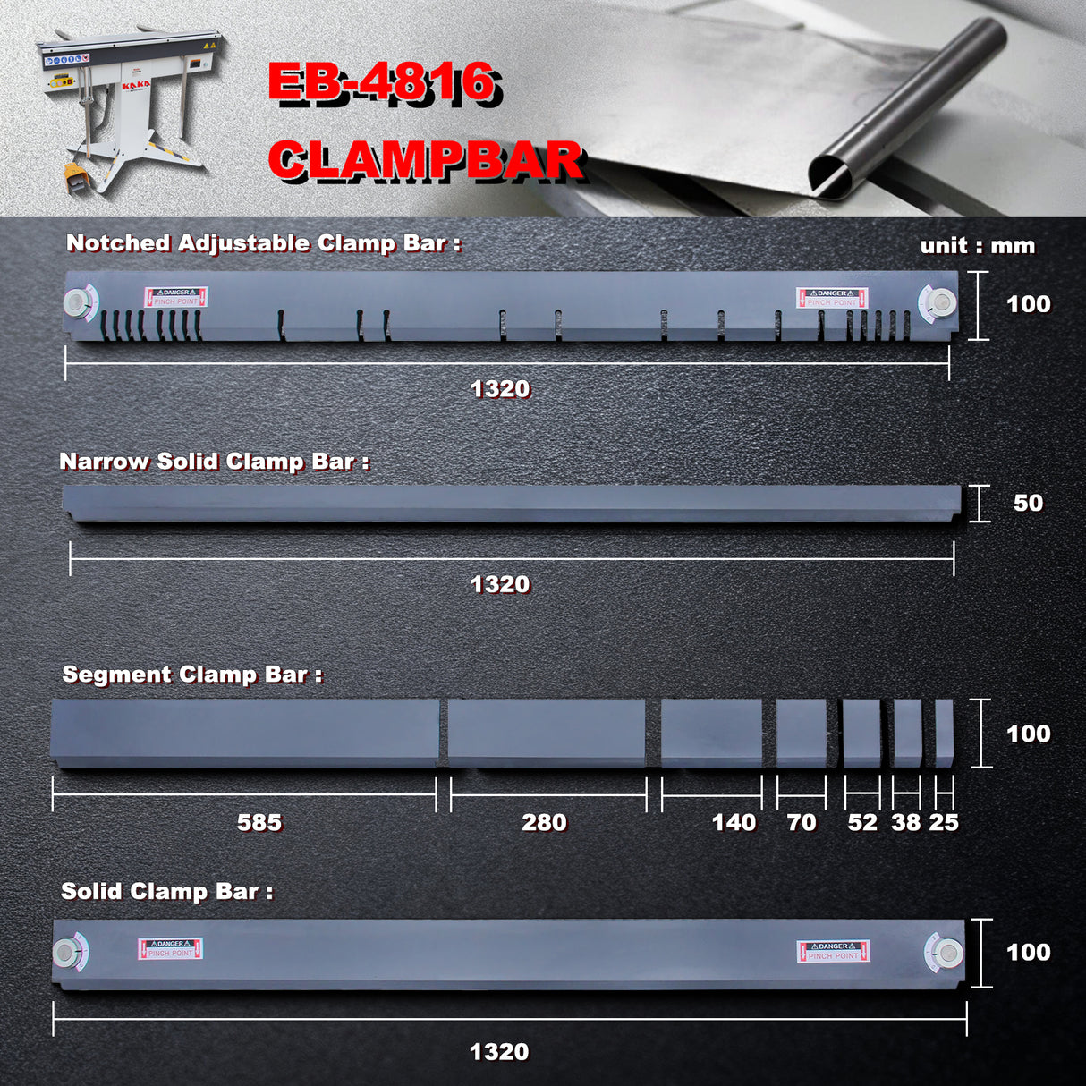 EB-4816M  48" Magnetic Sheet Metal Box and Pan Brake, 220V-60HZ-1PH