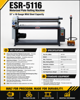ESR-5116  51″ x 16 Gauge Electric Slip Roll Machine (220V-60HZ-1PH)