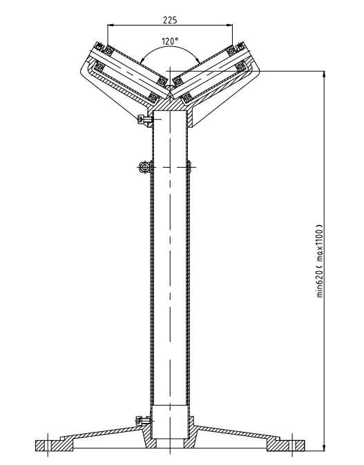 Supports et supports RV-1100, support de tuyau rouleau à tête en V Super Duty réglable de 24 à 43 pouces de hauteur 