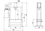 HP-50F Electric Hydraulic Press with Foot Pedal control, 50 ton H-Frame Shop Press with Gear pump( 220V-60HZ-1PH)