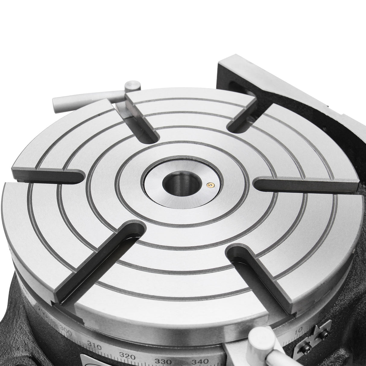 Kaka Industrial HV-10, 10”Horizontal Vertical Rotary Table TSL Vertical & Horizontal MT3 Center Sleeve Rotary Table 6 slot Precision Milling Table 360 Degrees Precision Rotary Table