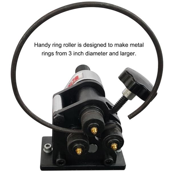 (DEMO/OPEN BOX)  PR-3 Manual Plate Steel Ring Roll Bender, 3” Diameter Portable Hand Crank